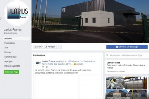 Page Facebook Larius France
